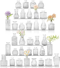 36Pcs Bud Vases Set Small Vintage Glass Bottles Clear Bud Vases in Bulk Multiple picture