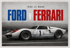 18X12 1966 LE MANS FORD VS FERRARI KEN MILES FORD GT40 POSTER PRINT picture