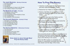 How to Prayer the Rosary Prayer Card, 5-pack, 4 x 6 inch size picture