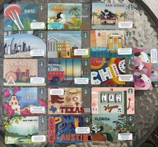 Starbucks Collector Cards 16 Different City Cards Hawaii San Francisco More New picture