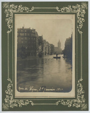 Paris, Gare de Lyon, floods of 1910 silver print 13x18 Circa picture