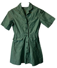 Vintage 1950s Girl Scouts Dress Official Uniform Green Girls Size 10-12 picture