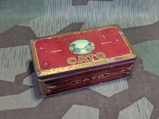 Vintage German Cato Cigarette Tin 1920s 1930s Pre WWII Leopold Engelhardt Empty picture