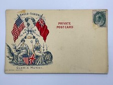 1898 British/USA Anglo-Saxon, Gloria Mundi (Blank- Back) Patriotic UNP Postcard picture