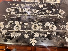 Vintage Italian Metal Tole 5 Candle Holder Leaves & Grapes Lot of 3 (15 Holders) picture