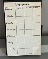 VTG Daily Schedule Black Book Morning Afternoon Evening Engagements 80s 90s USA picture
