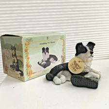 Vintage Regency Fine Arts Border Collie Dog Figurine Ornament, With Box & Label picture