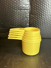 Vintage 5-Piece Tupperware Yellow Measuring Cups Lot 1/4, 1/3, 1/2, 3/4 & 1 Cup picture