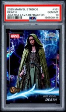 2025 Topps Marvel Studios Chrome Death Agatha Lava Refractor /150 #161 PSA 10 picture