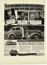 1937 Dodge D5 4-door sedan Vintage Print Ad pretty girls posing picture