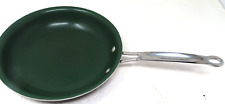 OrGreenic Kitchenware Skillet, Green Non Stick/Silver Handle 10 inch Estate Item picture