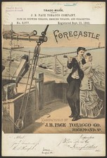 Photo:Richmond VA J B Pace Tobacco Forecastle 1882 Trade Mark Poster picture