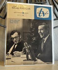 1964 Woody Allen & Johnny Carson Chicago American TV ROUNDUP Nr Mint Early TV picture
