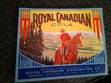 Royal Canadian Cola Label RCMP Royal Canadian Distributing Co CHICAGO ILLINOIS  picture