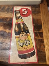 Spiffy Cola Drink Vintage Advertising Sign 5¢ 12 oz Permanent Sign Co. picture