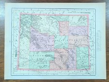 Vintage 1899 WYOMING Map 14