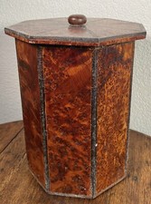 Antique Amboyna Burl Wood Hexagonal Cigar Tobacco Box  Humidor 19th C. English picture