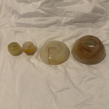 Vintage Swirled Slag Glass Akro Agate * Table Lamp or Smoke Stand * Parts picture