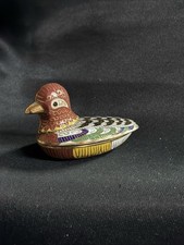 Vintage Cloisonné Enamel Duck Trinket Box picture