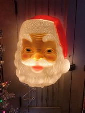 Nostalgic Blow Mold Christmas Lighted Santa Face General Foam Mold 17” U.S.A picture