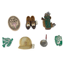 Golf Theme Refrigerator Magnets 7 Vintage 70's 80's Ball Club Shoes Bag 3D picture