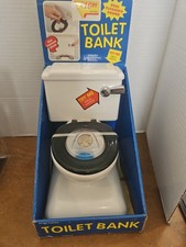 Vintage 1994 Fun-Damental Too Toilet Bank Piggy Bank With Flush Sound NOS picture