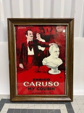 Vintage 1966 Enrico Caruso My Cousin 1918 Silent Movie Poster Framed Print picture