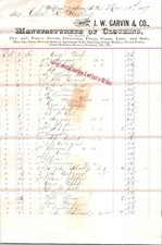 JW Garvin & Co 1879 Wolfboro Junction NH Antique Letterhead Billhead TB1 picture