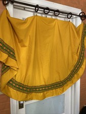 Retro Orange Tablecloth Round Groovy Woven Trim 70” picture
