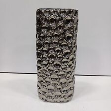Silver-Tone Ceramic Decorative Vase picture