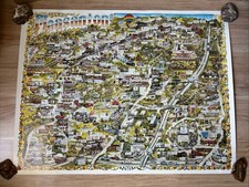 VTG 1986 Pleasanton California Cartoon & Caricature Map Poster 25x32 Gary Winter picture