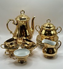 VTG Rudolf Wachter RW Bavaria Gold Tea Coffee 14pc German Porcelain Demitasse picture