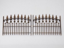 Vintage Matching Pair of Antique Wrought-Iron Scrollwork Sunburst Garden Gates picture