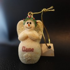 Elaine Personalized Christmas Ornament Snowman Angel Name Kidcore Gift picture