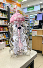 2026 Starbucks Bearista Bear Pink Glass Cup 20oz 591ml with Straw New in Box picture