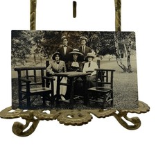 Vintage C1910s Group Portrait Outdoor RPPC Real Photo Postcard Unposted 3.5x5.5 picture