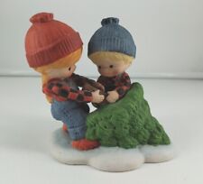 ENESCO Vintage 1980 Porcelain Figurine Children Christmas Tree 4