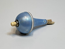 Antique Guilloche Enamel 935 Silver Electric Door Bell Push Button Servant Call picture