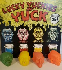 Vintage 4 Lucky Yuckies Yuck Head Set Gumball Vending Machine Toy Prizes (#38) picture