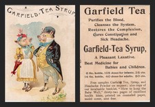 Victorian Trade Card Garfield Tea Syrup Dressed Pigs Patent Medicine Laxative picture