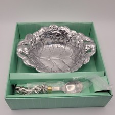 NIB 2001 ARTHUR COURT BABY BUNNY BABY BOWL & SPOON BOXED GIFT SET SCAMPER PICNIC picture
