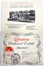 1959 OREGON CENTENNIAL EXPOSITION vtg Portland exhibit pamphlet CARNATION MILK picture
