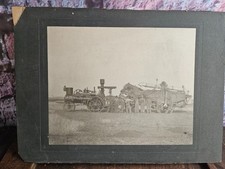 Vintage Early Farm Machinery Gas Steam Engine Tractor Steel Thresher Photo picture