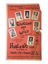 Vtg 1960s Female Impersonator Drag Queen Hialeah Club Atlantic City NJ Broadside picture