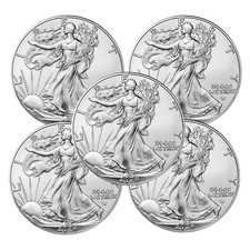 Lot of 5 - 💲$ 2024 American Siver Eagle 0.999 Fine🦅 picture