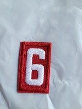 Number 6 (or 9) Red & White Embroidered Patch BSA Boy Scouts Of America picture