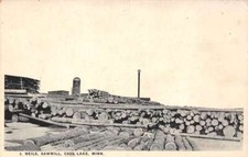 Cass Lake Minnesota J. Neils Sawmill Lumber Pile Pict'd. Vintage Postcard U3729 picture