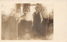 G80/ Interesting RPPC Postcard c1910 Interior Bar Men Drinking Beer 26 picture
