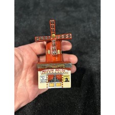 Limoges France Peint Main Moulin Rouge Paris Windmill Porcelain Trinket Box picture