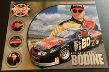 CHROME EMBOSSED 1999 Geoff Bodine #60 Power Team Chevy - NASCAR Hero Card picture